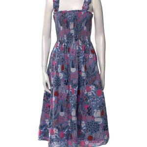 Kate Spade Blue and Pink Floral Midi Dress